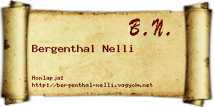 Bergenthal Nelli névjegykártya